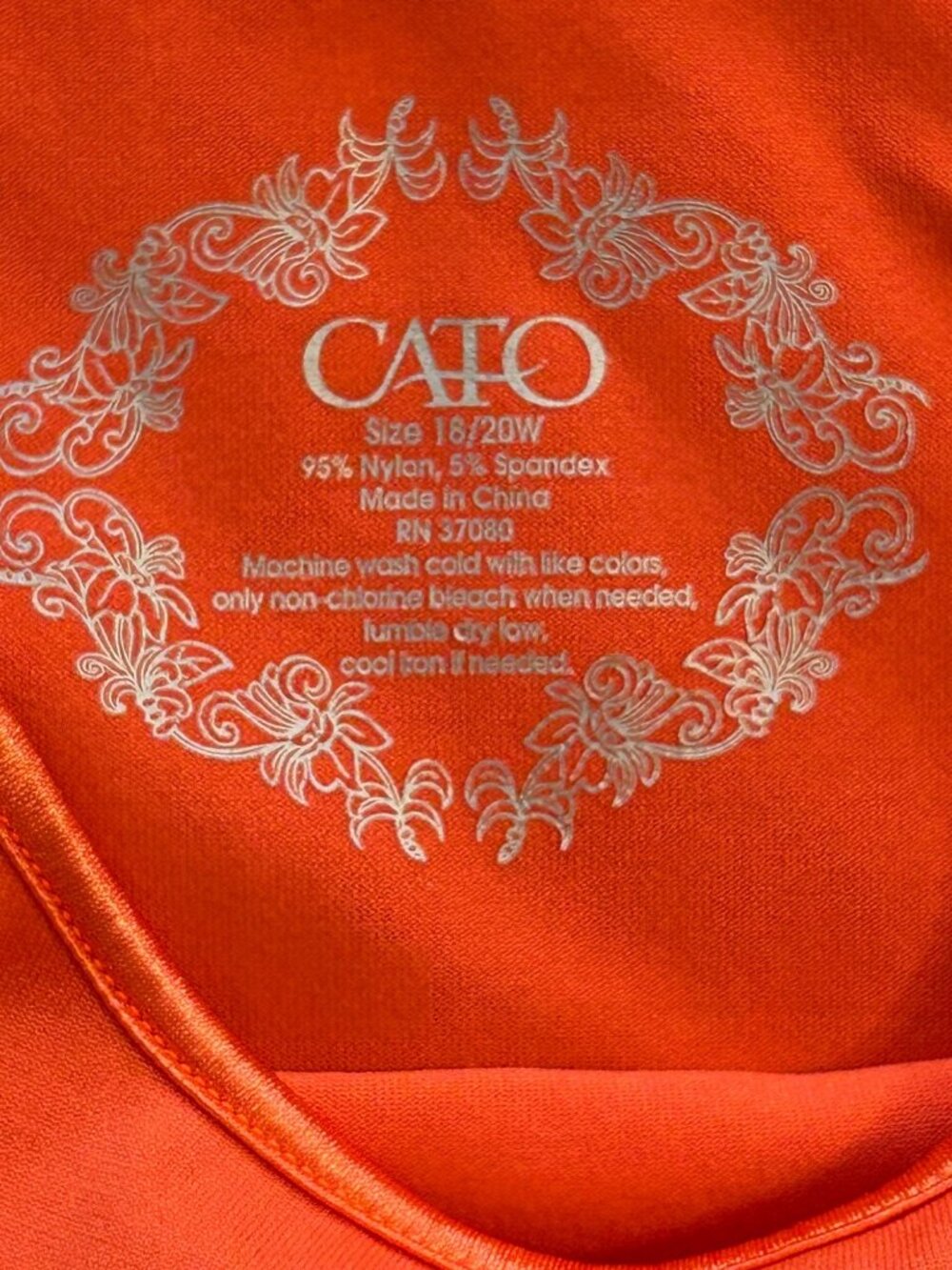 Cato Women's Coral Seamless Camisole Stretch Knit Tank 18/20W Summer Beach Basic - Picture 3 of 3